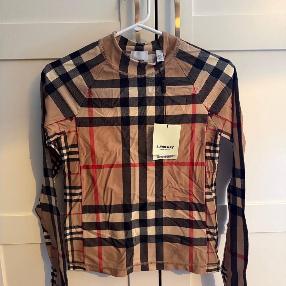 Burberry Beige and Black Striped Shirt